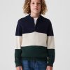 Barn Colorblock Pullover-tröja med halv dragkedja