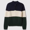 Barn Colorblock Pullover-tröja med halv dragkedja