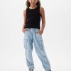 Barn Denim Cargo Fallskärmsbyxor
