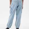 Barn Denim Cargo Fallskärmsbyxor