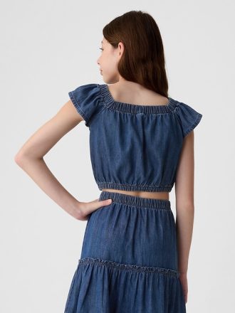 Barn Flutter Denim Topp