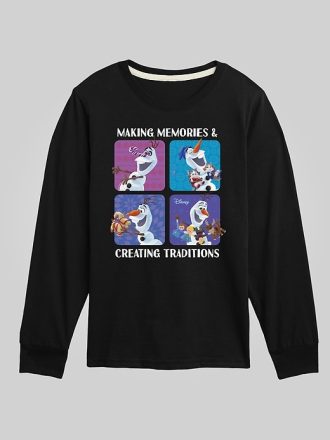 Barn Frozen Olaf Skapar minnen Skapar traditioner Långärmad grafisk t-shirt