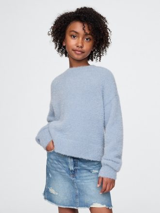 Barn Fuzzy Metallic Crewneck tröja