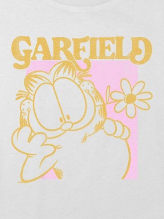 Barn Garfield Retro Flower Power Grafisk Boxy Crop Tee