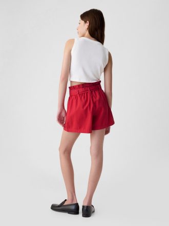 Barn High Rise Paperbag Jeansshorts
