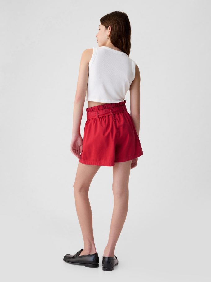 Barn High Rise Paperbag Jeansshorts