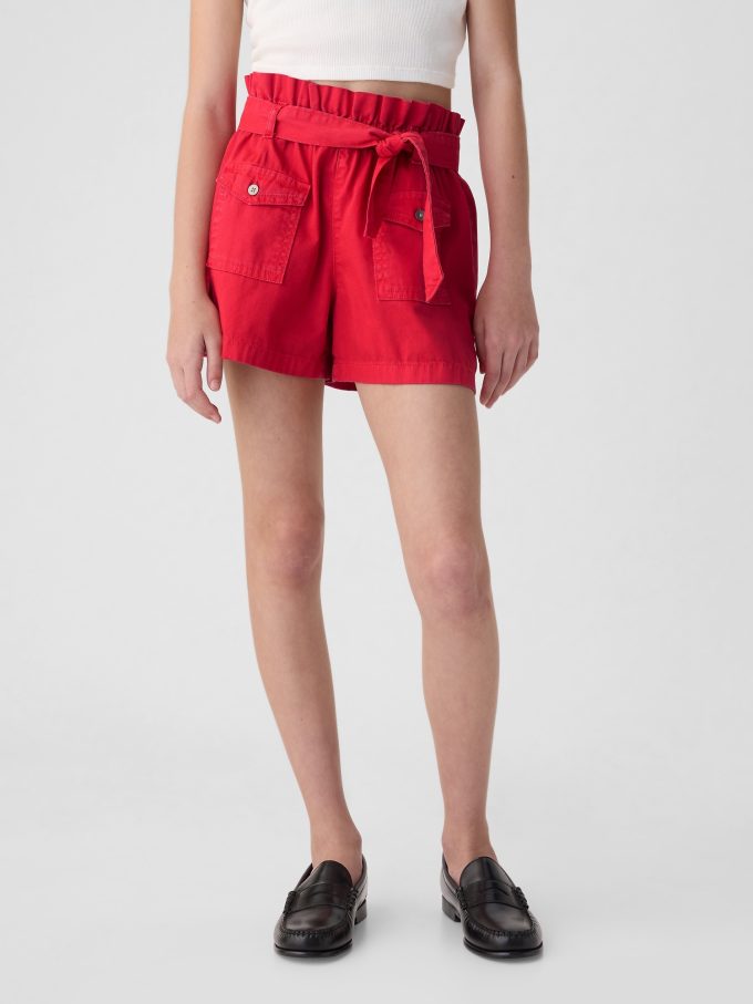 Barn High Rise Paperbag Jeansshorts