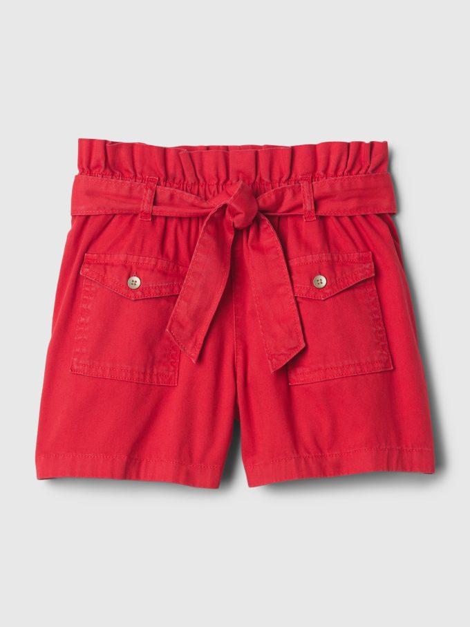 Barn High Rise Paperbag Jeansshorts
