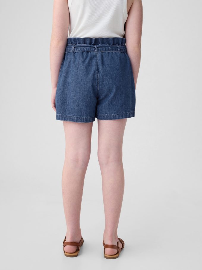 Barn High Rise Paperbag Jeansshorts