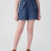 Barn High Rise Paperbag Jeansshorts