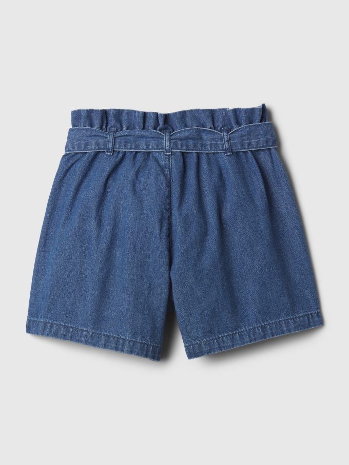 Barn High Rise Paperbag Jeansshorts