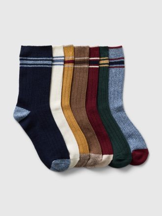 Barn Marled Rib Crew Socks (7-pack)