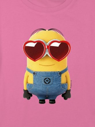 Barn Minions Heart Solglasögon Boxy Crop Tee