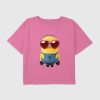 Barn Minions Heart Solglasögon Boxy Crop Tee