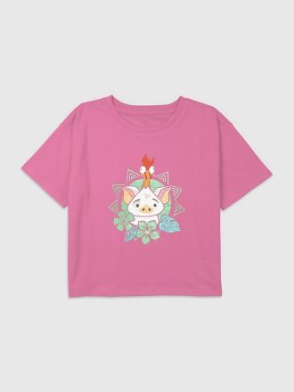 Barn Moana Pua och Hei Hei Grafisk Boxy Crop Tee