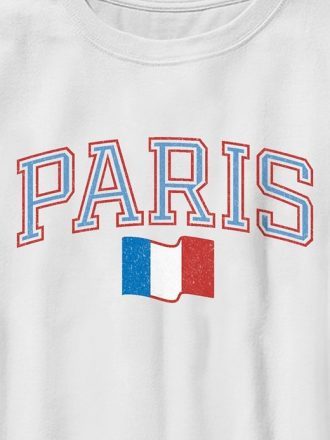 Barn Paris Frankrike Collegiate Grafisk T-shirt