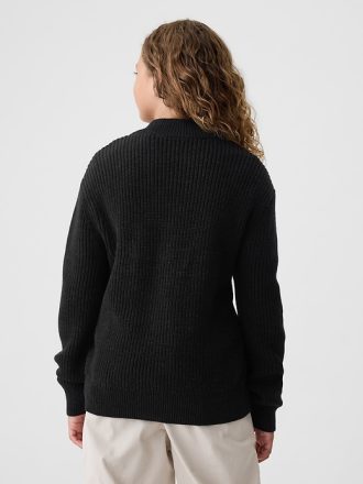 Barn Shaker-Stitch Quarter-Zip tröja