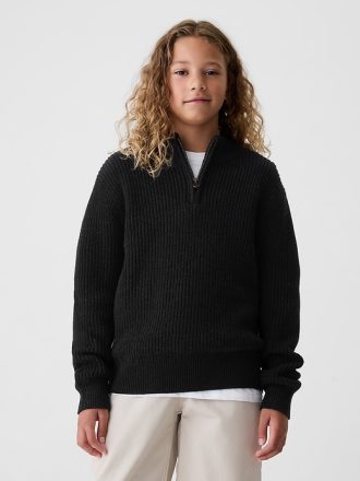 Barn Shaker-Stitch Quarter-Zip tröja