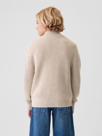 Barn Shaker-Stitch Quarter-Zip tröja