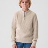 Barn Shaker-Stitch Quarter-Zip tröja