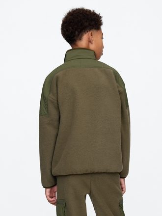 Barn Sherpa Pullover med halv blixtlås