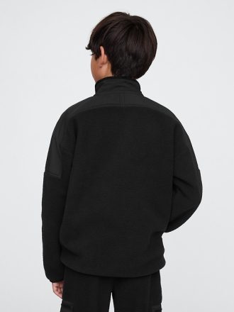 Barn Sherpa Pullover med halv blixtlås