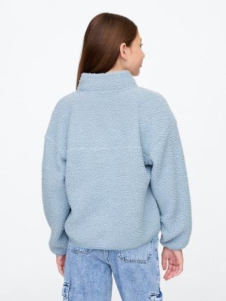 Barn Sherpa Pullover med halv blixtlås