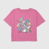Barn Smurfarna Mushroom Dance Grafisk Boxy Crop T-shirt