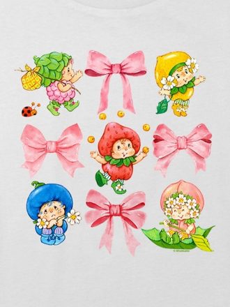 Barn Strawberry Shortcake Berrykin Bows Grafisk Boxy Crop T-shirt