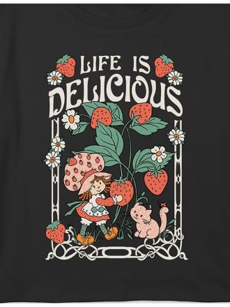 Barn Strawberry Shortcake Life Is Delicious Grafisk Boxy Crop Tee