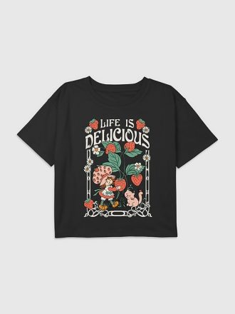 Barn Strawberry Shortcake Life Is Delicious Grafisk Boxy Crop Tee
