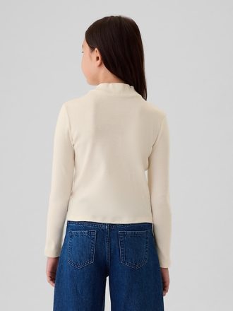 Barn T-shirt med ribbad halsringning