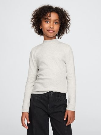 Barn T-shirt med ribbad halsringning