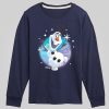 Barn fryst Olaf och snöflingor långärmad grafisk t-shirt