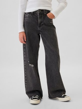 Barn jeans med vida ben i låga ben