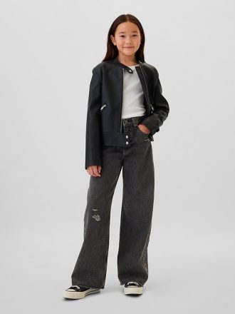 Barn jeans med vida ben i låga ben