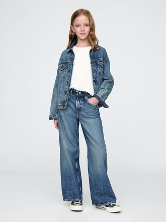 Barn jeans med vida ben i låga ben