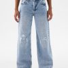 Barn jeans med vida ben i låga ben