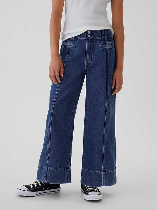 Barn jeans med vida ben och fotled Barn jeans med vida ben och fotled
