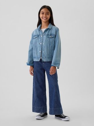 Barn jeans med vida ben och fotled
