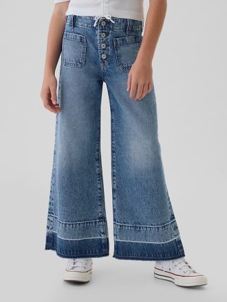 Barn jeans med vida ben och fotled