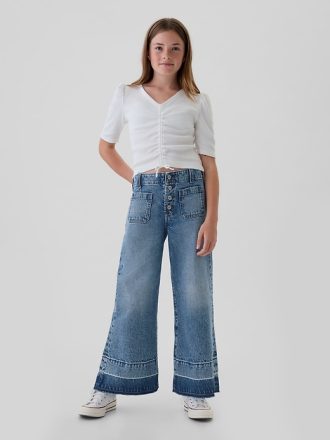 Barn jeans med vida ben och fotled