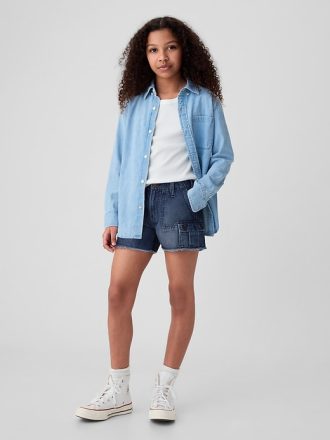 Barnshorts med låg höjd Stride Cargo denim