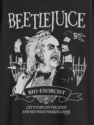 Beetlejuice svart och vit grafisk t-shirt