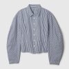 Beskuren skjorta i ekologisk bomull Poplin Barrel Sleeve