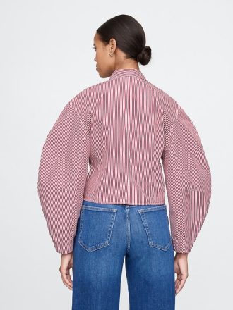 Beskuren skjorta i ekologisk bomull Poplin Barrel Sleeve