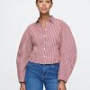 Beskuren skjorta i ekologisk bomull Poplin Barrel Sleeve