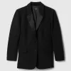 BiStretch Satin-Trim Relaxed Blazer