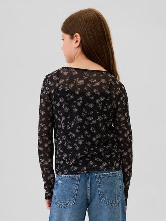 Blommig meshtopp för barn