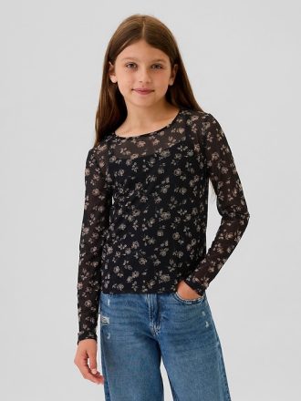 Blommig meshtopp för barn
